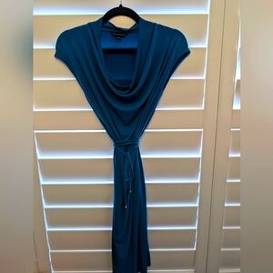 Banana Republic Teal Draped Neck Dress, Size S